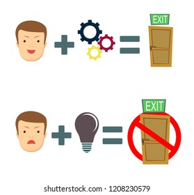 idea concept - people with an idea . Vector illustration flat design