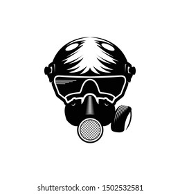 The Idea And Concept Of A Silhouette Tear Gas Mask.