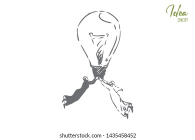 Idea concept sketch. Isolated vector illustration