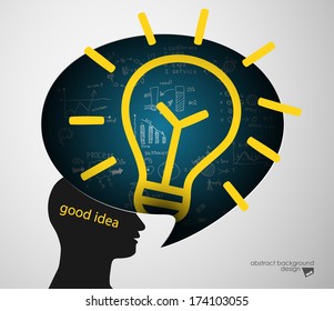 idea concept speech bubble with human head