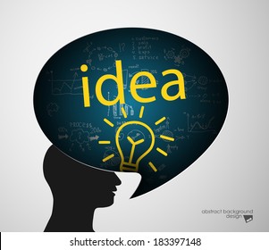 idea concept speech bubble with human head