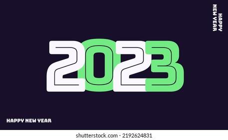 idea y concepto pensar Creatividad moderno 2023 Happy New Year posters set. Diseñar plantillas con logotipo 2023 para la celebración y la decoración de temporada. fondo de moda minimalista