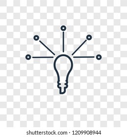 Idea concept vector linear icon isolated on transparent background, Idea concept transparency concept in outline style