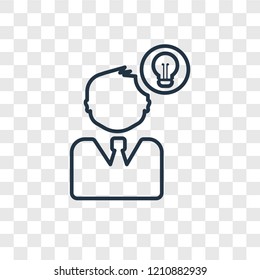 Idea concept vector linear icon isolated on transparent background, Idea concept transparency concept in outline style