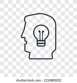 Idea concept vector linear icon isolated on transparent background, Idea concept transparency concept in outline style