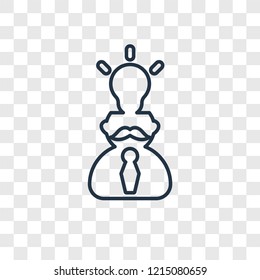 Idea concept vector linear icon isolated on transparent background, Idea concept transparency concept in outline style