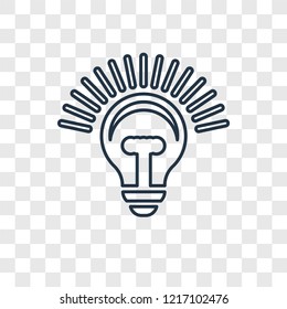 Idea concept vector linear icon isolated on transparent background, Idea concept transparency concept in outline style
