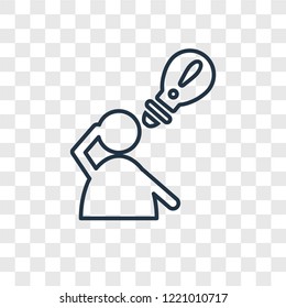 Idea concept vector linear icon isolated on transparent background, Idea concept transparency concept in outline style