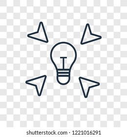 Idea concept vector linear icon isolated on transparent background, Idea concept transparency concept in outline style