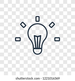 Idea concept vector linear icon isolated on transparent background, Idea concept transparency concept in outline style
