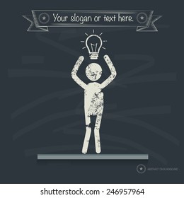 Idea concept,human resource design on old background,grunge vector