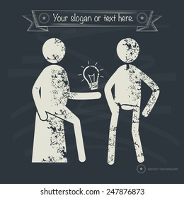 Idea concept,human resource design on old background,grunge vector