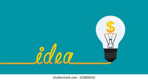 Idea concept-Light bulb with dollar symbol
