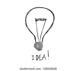 idea concept.Light bulb on white background.Vector illustration.