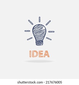 Idea conceptual with shadow and  text isolated