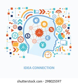 Idea connection concept design on white background,clean vector