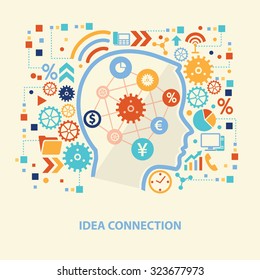Idea connection concept design on old background,clean vector