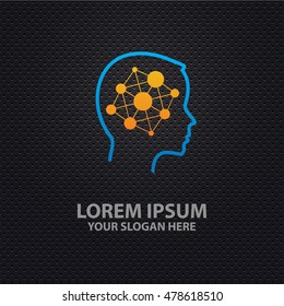 Idea connection design on dark background,vector