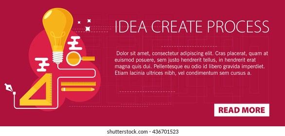 idea creating process concept flat