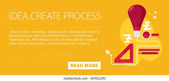 idea creating process concept flat