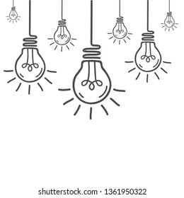 Idea, creative concept bulb sign, innovations background - vector