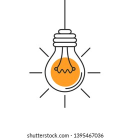 Idea, creative concept bulb sign, innovations background - vector for stock