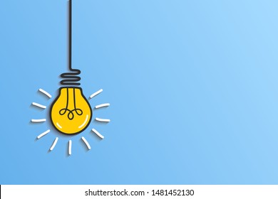 Idea, creative concept bulb sign, innovations - vector for stock