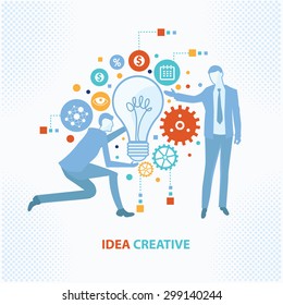 Idea and creative concept design,on clean background,business concept,clean vector