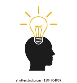 Idea, creative concept with man and bulb - vector for stock