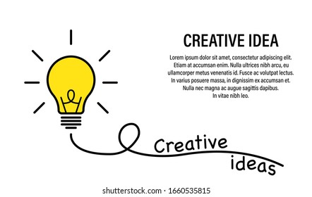 Idea creative concept. Vector isolated success illustration. Lamp idea business concept. Power energy. Brain light bulb icon vector. EPS 10