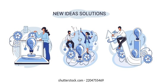 Idea and creative metaphor. Smart business opportunities, direction of development, search for new solutions and direction of development. New business idea of leadership. Investing in innovation