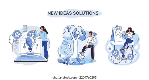 Idea and creative metaphor. Smart business opportunities, direction of development, search for new solutions and direction of development. New business idea of leadership. Investing in innovation