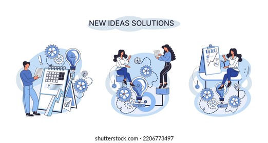 Idea and creative metaphor. Smart business opportunities, direction of development, search for new solutions and direction of development. New business idea of leadership. Investing in innovation