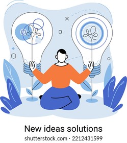 Idea and creative metaphor. Smart business opportunities, direction of development, search for new solutions and direction of development. New business idea of leadership. Investing in innovation