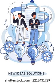 Idea and creative metaphor. Smart business opportunities, direction of development, search for new solutions and direction of development. New business idea of leadership. Investing in innovation