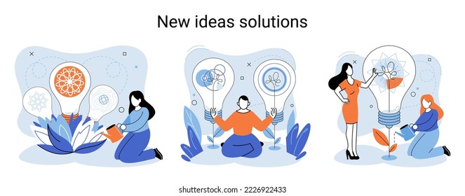 Idea y metáfora creativa. Oportunidades comerciales inteligentes, dirección del desarrollo, búsqueda de nuevas soluciones y dirección del desarrollo. Nueva idea de negocio de liderazgo. Invertir en innovación
