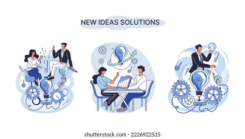 Idee und kreative Metapher. Intelligente Geschäftschancen, Entwicklungsrichtung, Suche nach neuen Lösungen und Entwicklungsrichtung. Neue Geschäftsidee der Führung. Investitionen in Innovation