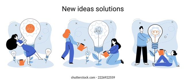 Idea y metáfora creativa. Oportunidades comerciales inteligentes, dirección del desarrollo, búsqueda de nuevas soluciones y dirección del desarrollo. Nueva idea de negocio de liderazgo. Invertir en innovación