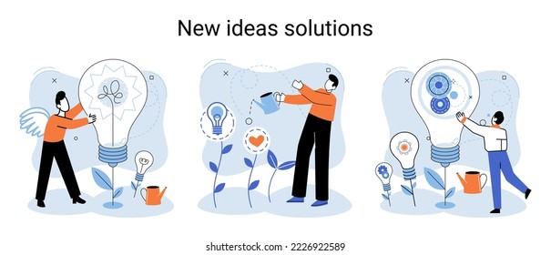 Idee und kreative Metapher. Intelligente Geschäftschancen, Entwicklungsrichtung, Suche nach neuen Lösungen und Entwicklungsrichtung. Neue Geschäftsidee der Führung. Investitionen in Innovation