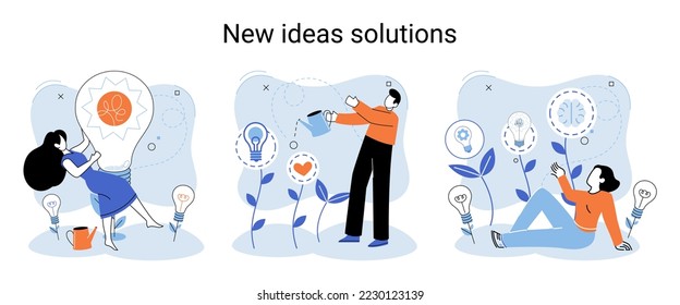 Idee und kreative Metapher. Intelligente Geschäftschancen, Entwicklungsrichtung, Suche nach neuen Lösungen und Entwicklungsrichtung. Neue Geschäftsidee der Führung. Investitionen in Innovation