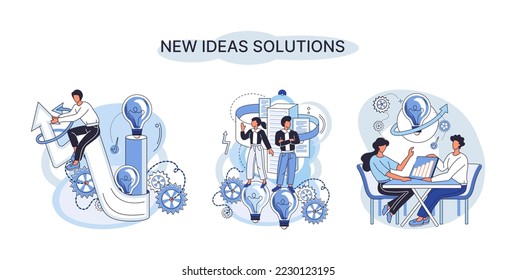 Idea and creative metaphor. Smart business opportunities, direction of development, search for new solutions and direction of development. New business idea of leadership. Investing in innovation