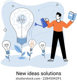 Idea and creative metaphor. Smart business opportunities, direction of development, search for new solutions and direction of development. New business idea of leadership. Investing in innovation