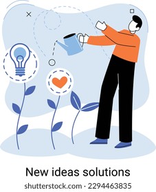 Idea and creative metaphor. Smart business opportunities, direction of development, search for new solutions and direction of development. New business idea of leadership. Investing in innovation