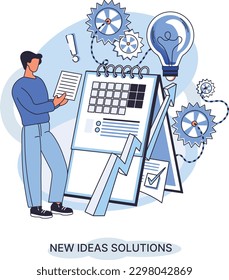 Idea and creative metaphor. Smart business opportunities, direction of development, search for new solutions and direction of development. New business idea of leadership. Investing in innovation