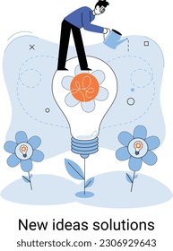 Idea and creative metaphor. Smart business opportunities, direction of development, search for new solutions and direction of development. New business idea of leadership. Investing in innovation