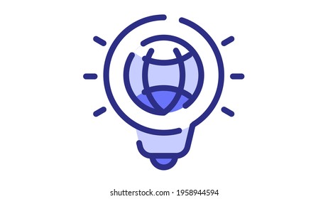 idea creative seo optimize single isolated icon with dash or dashed line style
