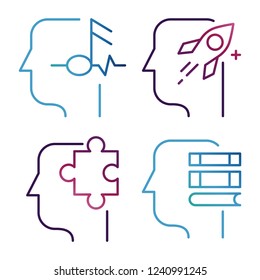 Idea, creative thinking line icons vector isolated on white background