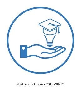 Idea, creativity, education icon. Blue color design.
