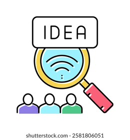 idea of crowdsoursing color icon vector. idea of crowdsoursing sign. isolated symbol illustration