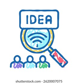 ideia de crowdsoursing ícone de desenho de ícone de desenho vetor. ideia de símbolo de crowdsoursing. ilustração de símbolo isolado